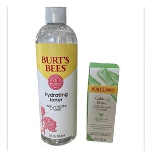 Burt's Bees Witch Hazel Hydrating Toner and aloe and rice milk Calming Serum